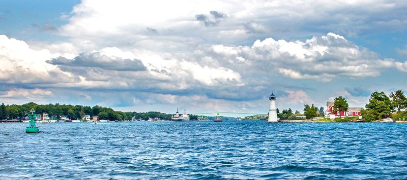 NY429.jpg :: Rock Island Lighthouse and the 1000 Island Bridge are located near Clayton NY

Thousand Islands in NY - Summer 2015