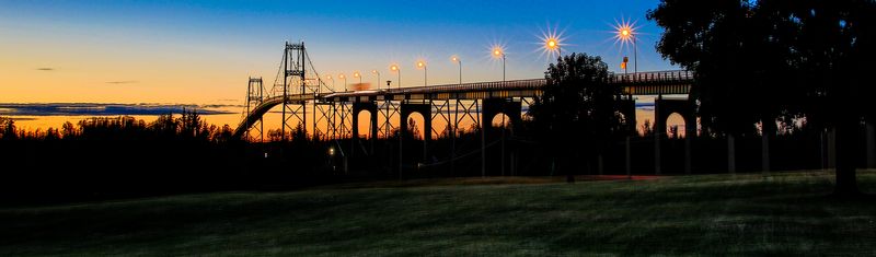NY435.jpg :: The 1000 Island Bridge at twilight as viewed from the surrounding park & visitor center

Near Clayton NY - Summer 2015