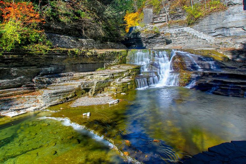 NY440.jpg :: Beautiful little waterfall just down from the upper portion of Robert Treman State Park

Ithaca area, NY - Fall 2015