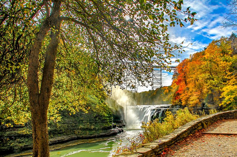NY463.jpg :: Beautiful Fall day at Upper Falls in Letchworth State Park

Letchworth State Park NY - Fall 2015
