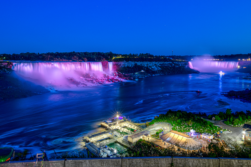 NF012.jpg :: Late twilight view of the American & Horseshoe Falls with Maid of the Mist

Niagara Falls Canada - Summer 2019