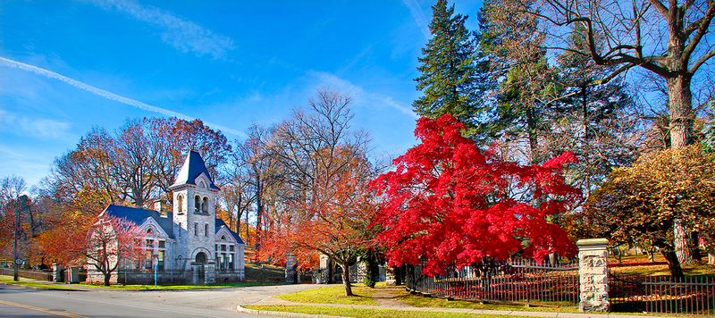 NY402b.jpg :: Rochester's Mount Hope Cemetery showing it's varied Fall colors

Rochester NY - Fall 2012