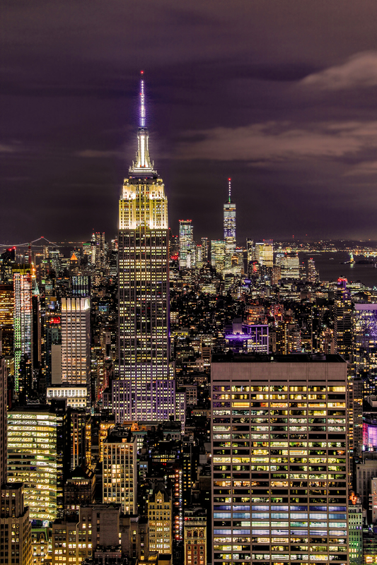 NY663.jpg :: Close up view of the Empire State Bldg with World Trade Center in the distance

New York City, NY - Spring 2019