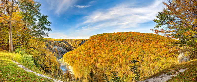 NY744.jpg :: A plethora of Fall color from around the bend at Archery Field Overlook

Letchworth State Park, NY - Fall 2019