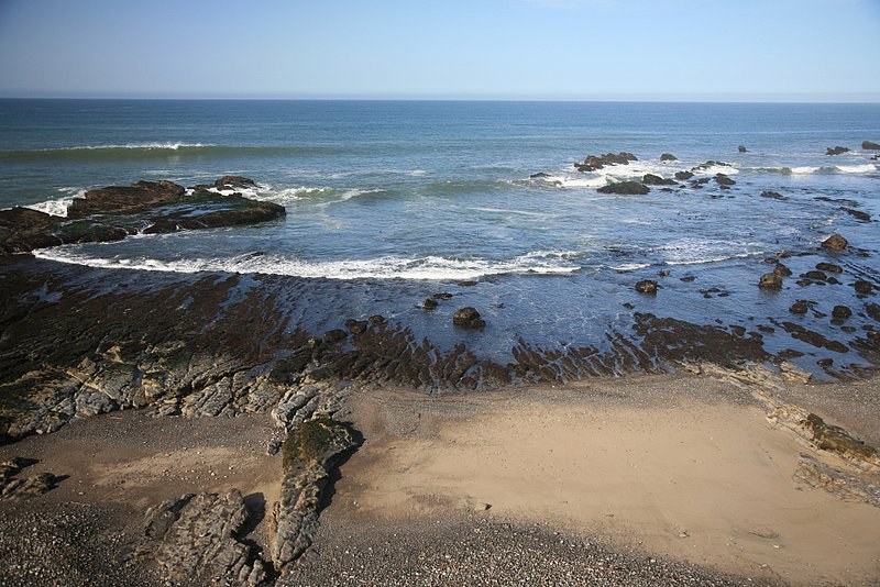 IMG_4993.jpg :: Coastal art with the shape of this beach and the way the waves come into it.
