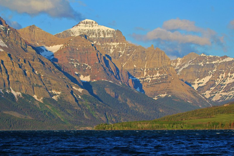 IMG_2250.jpg :: Early morning light on Red Eagle mountain at St. Mary, Glacier National Park