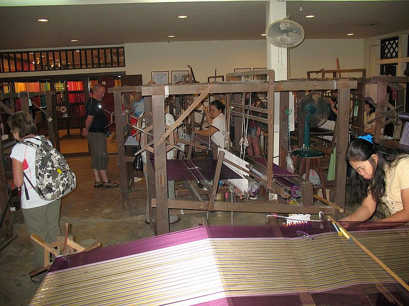 AT18.jpg :: Alternatively, in the afternoon, some tour members have enjoyed a visit to a local silk factory/showroom. 