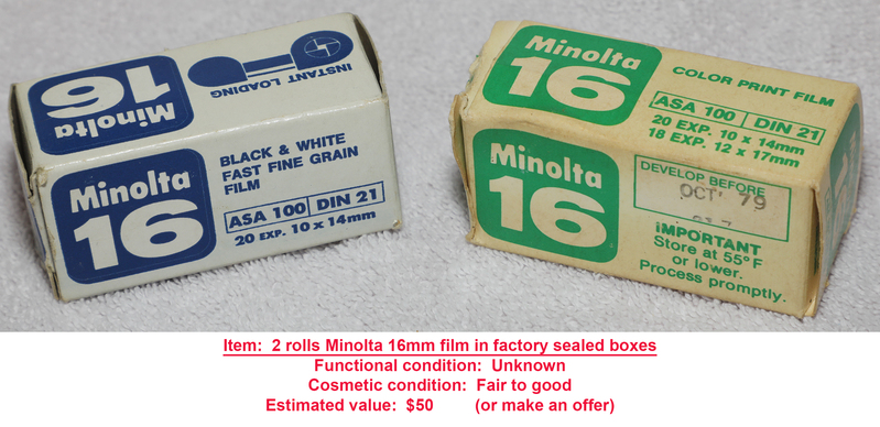 2 rolls Minolta 16mm film in factory sealed boxes.jpg