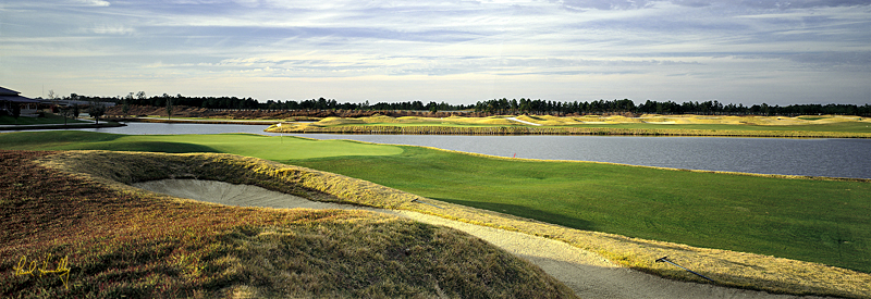 B113a--0901  (2.90  AR).jpg :: The ninth hole at Barefoot Landing GC; The Pete Dye Course; North Myrtle Beach, SC