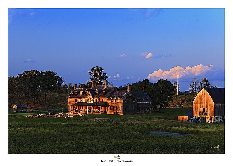 E101--0050 T 1000px  V1  USM2.jpg :: The new patio at Erin Hills just before sunset.  August, 2010