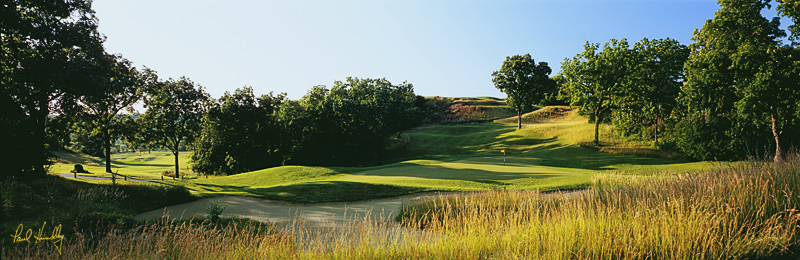 H105a--1709  (3.10  AR).jpg :: Seventeenth hole of the Como Crossings course from behind the green; Hawk's View GC; Lake Geneva, Wisconsin