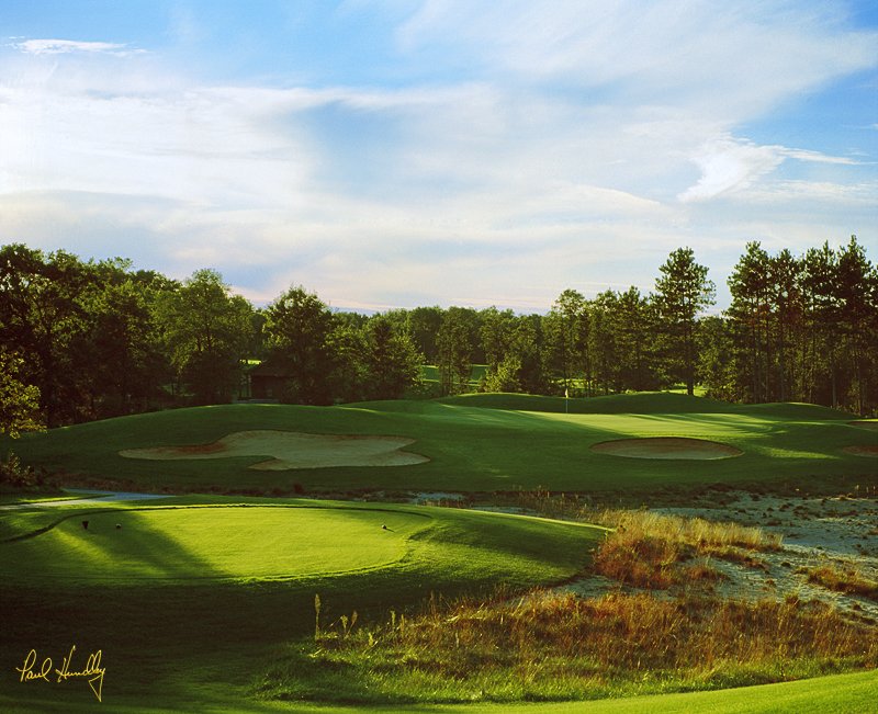 L100a--0703  (1.25  AR)1.jpg :: Seventh hole from the back tee; Lakes course; Lake Arrowhead GC, Nekoosa, Wisconsin