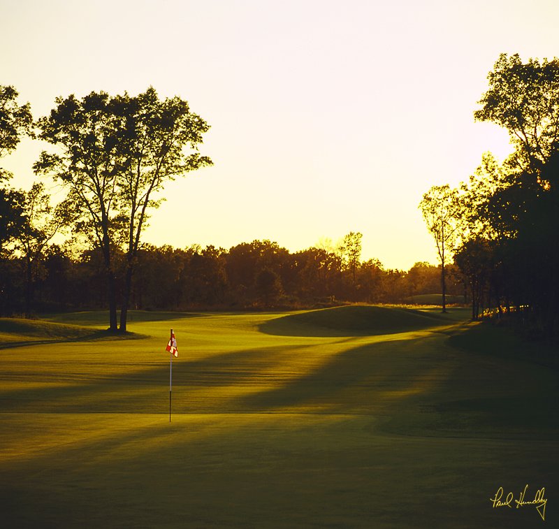 L100a--1401  (1.05  AR)1.jpg :: Fourteenth hole from behind the green; Lakes course; Lake Arrowhead GC, Nekoosa, Wisconsin