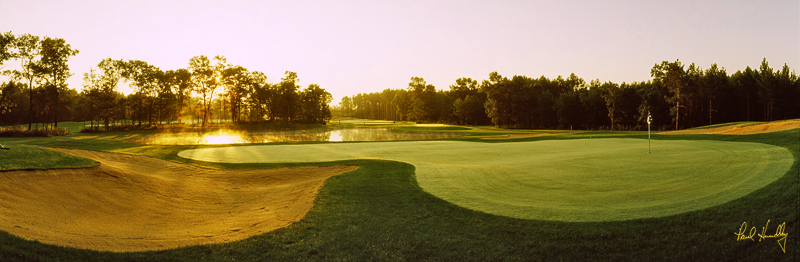 L100a--1601  (3.05  AR)1.jpg :: Sixteenth hole from behind the green; Lakes course; Lake Arrowhead GC, Nekoosa, Wisconsin