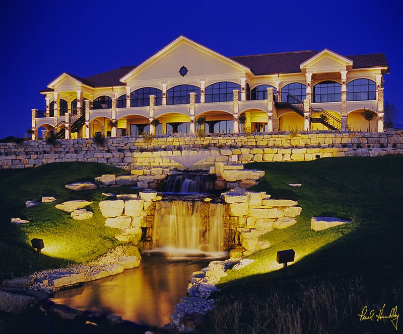 L107--0015  (1.20 AR).jpg :: Clubhouse at sunset; The Legend at Bergamont; Fitchburg, Wisconsin