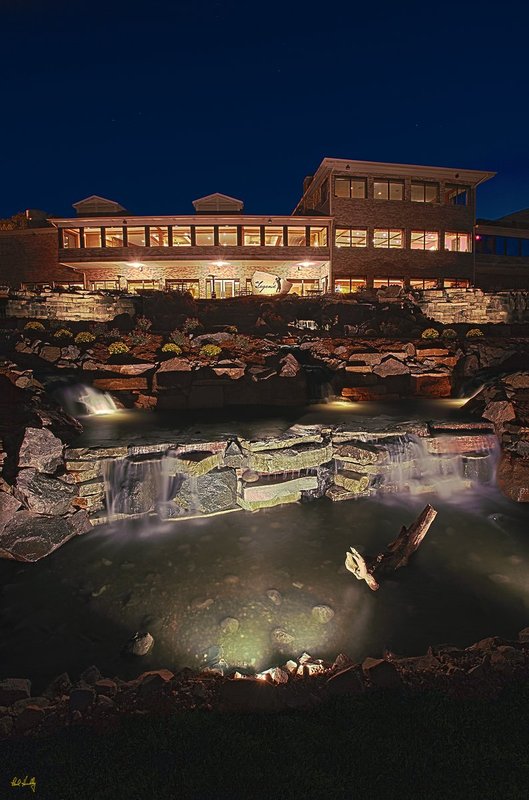 M108--Waterfall 127  HDR-V3  1500px  SS.jpg :: The new waterfall feature behind the clubhouse at \