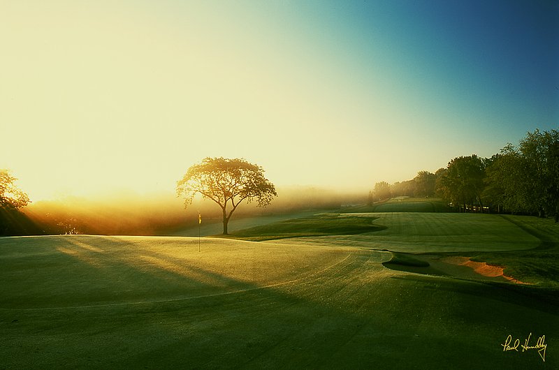 M113--0916  FPO proof scan  GEM.jpg :: The ninth hole at Milwaukee Country Club; River Hills, Wisconsin