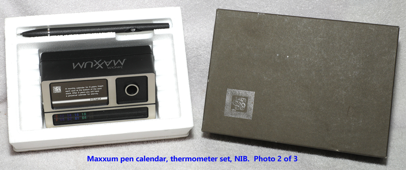 Maxxum desk set with pen calendar thermometer - NIB  2.jpg