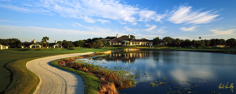 O106--0002  (2.50 AR).jpg :: Clubhouse and reflection, Old Marsh Golf Club; Palm Beach Gardens, Florida