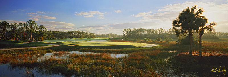 O106--1201  (2.97 AR).jpg :: Sunrise on the twelvth hole, Old Marsh Golf Club; Palm Beach Gardens, Florida