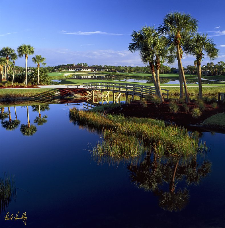 O106--1802  (1.00 AR).jpg :: Eighteenth hole from the back tees, Old Marsh Golf Club; Palm Beach Gardens, Florida