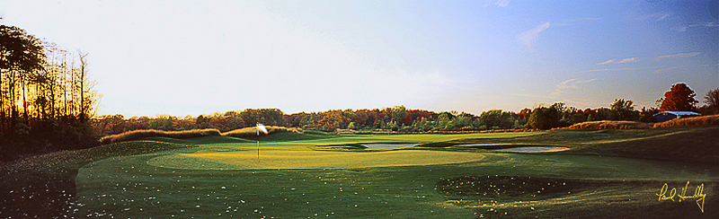 R105--0203  (2.55  AR)1.jpg :: Second hole green complex at The Ravines; Saugatuck, Michigan