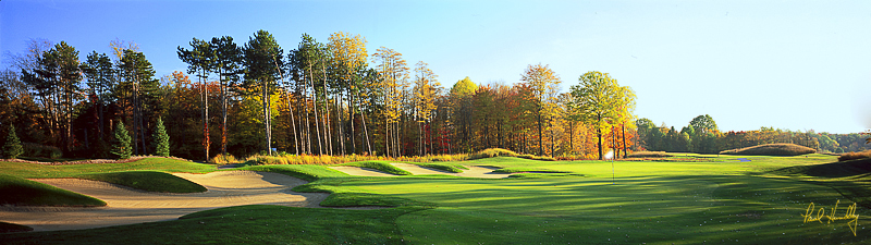 R105--0301  (3.55  AR)1.jpg :: Third hole green complex at The Ravines; Saugatuck, Michigan