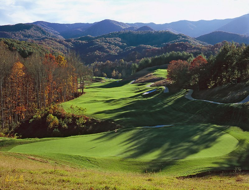 S116--1201  FPO proof scan.jpg :: Sequoyah National Golf Club, Cherokee, North Carolina, twelvth hole
