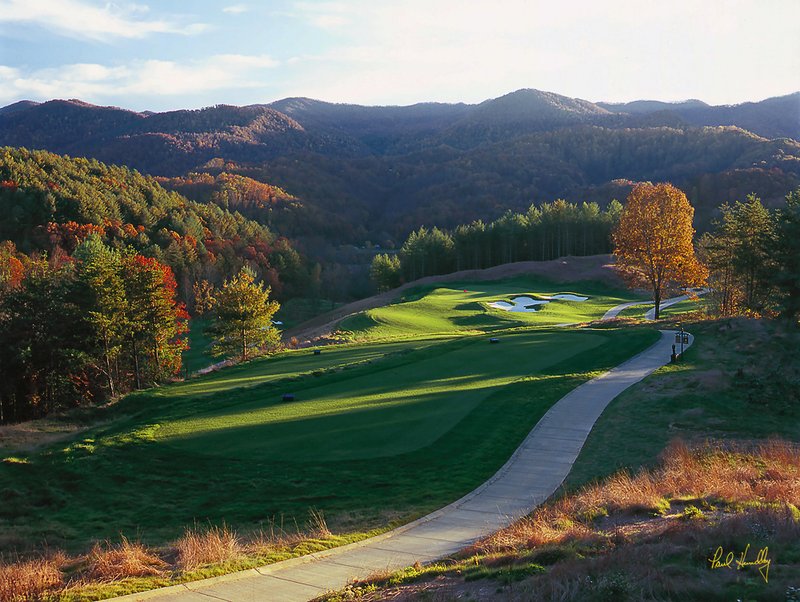 S116--1304  FPO proof scan.jpg :: Sequoyah National Golf Club, Cherokee, North Carolina, thirteenth hole