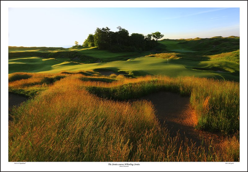 W102a--1851-T 1500px  V1  SS1.jpg :: 18th hole on the Straits course at Whistling Straits; Haven, Wisconsin. Photo by Paul Hundley