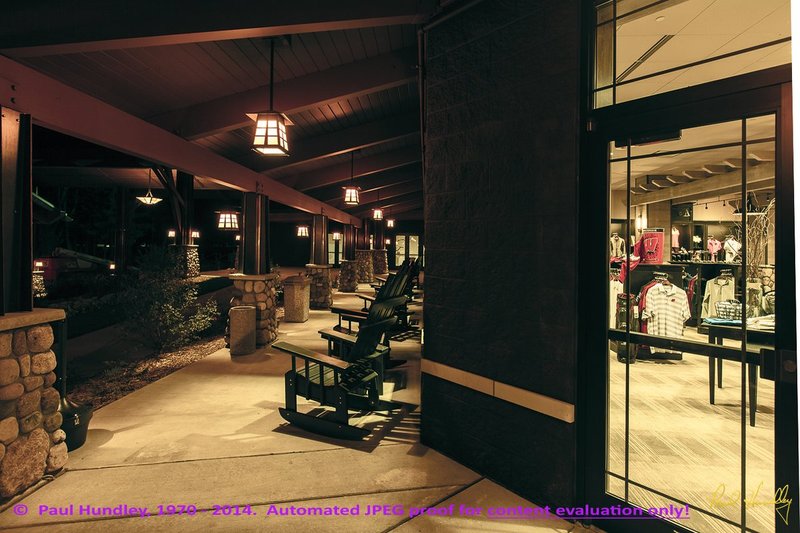 Approval proof  S108a--Clubhouse 008-1  RAW  12x18  aRGB-16 5DM2_1.jpg :: The renovated Clubhouse at Senrtyworld CG, a daily fee golf course designed by Robert Trebt Jones, Jr. The course and clubhouse reopened in 2015 after being closed for two years for a complerte renovation led by Bruce Charlton and Jay Blasi (golf courset architects) and John Sather of Swaback Partners (clubhouse architect).  Sentryworld is located in Stevens Point, Wisconsin and owned by Sentry Insurance Company. Photograph by Paul Hundley in September, 2014.