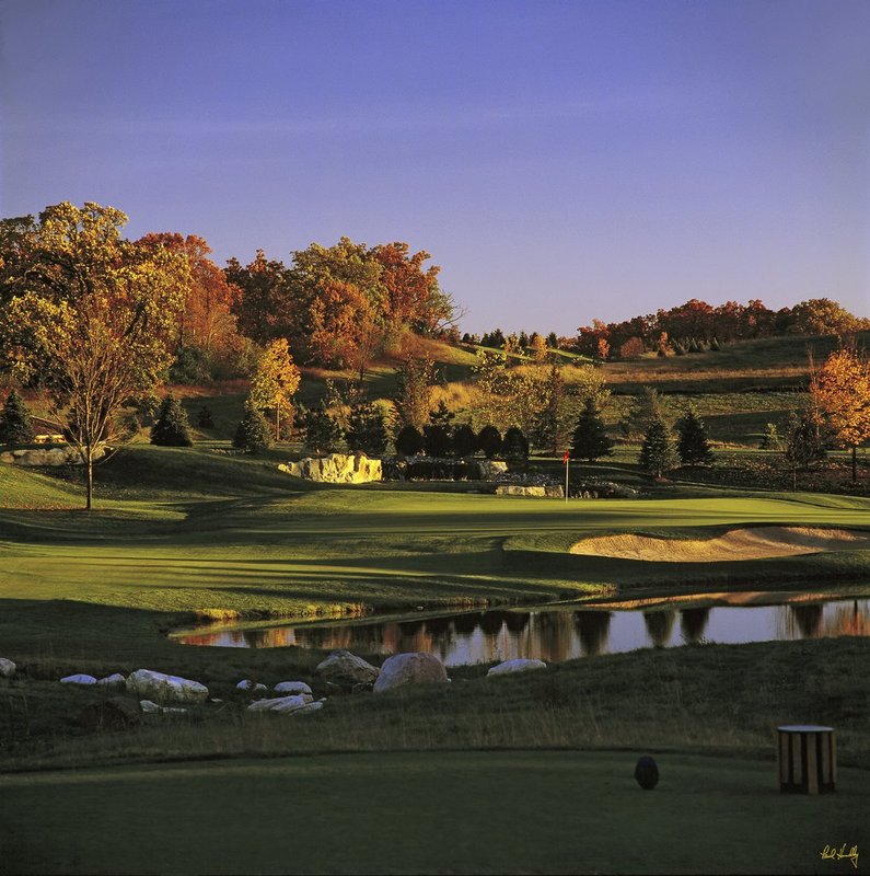 B104--1201  GEM.jpg :: Twelvth hole @ Bristlecone Pines GC;  Hartland, Wisconsin