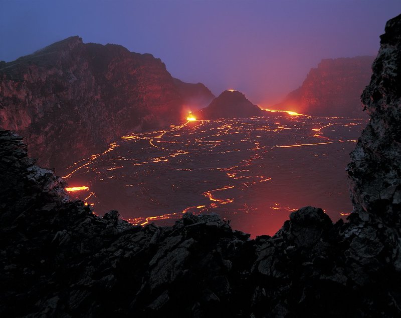 GBL-VLS-33.jpg :: View through rocky landscape with the volcano in the background