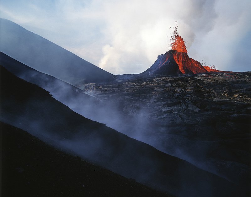 GBL-VLS-39.jpg :: Bright colored eruption of a vent in a rocky landscape