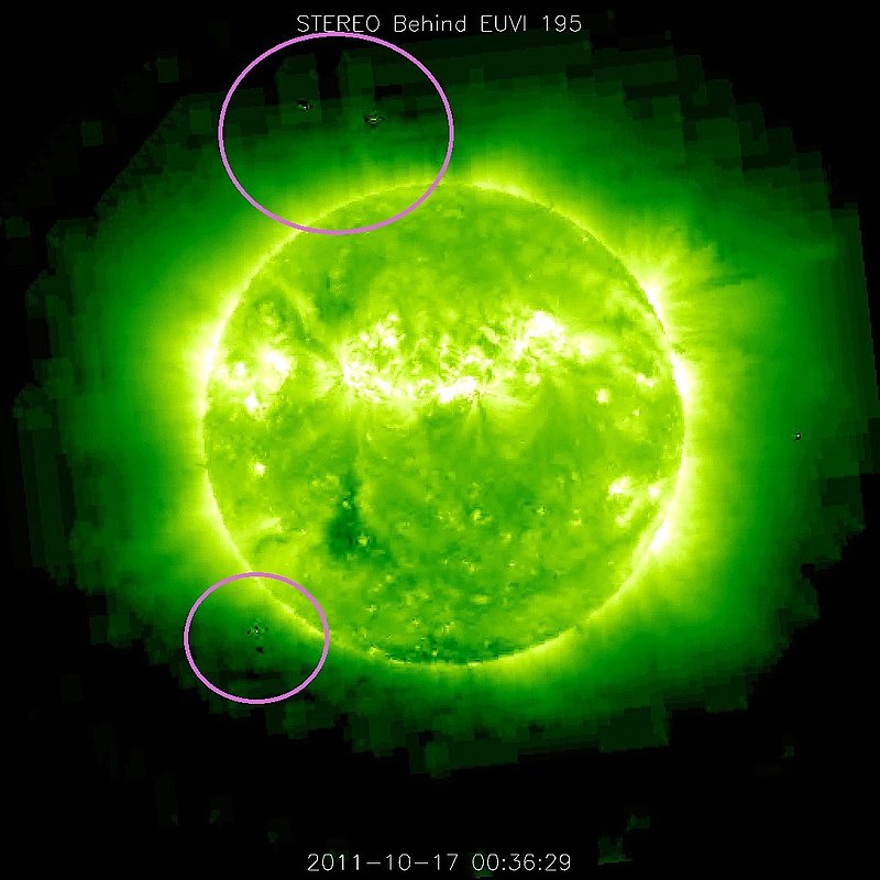 10-17-11    00.36 ZULU     LOW DEFINITION IMAGE OF SUN AND UFO BY NASA--KEN PFEIFER.jpg :: YY
