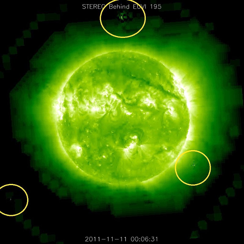 11-11-11    00.06 ZULU    LOW DEFINITION IMAGE OF SUN AND UFO BY NASA--KEN PFEIFER.jpg :: xx