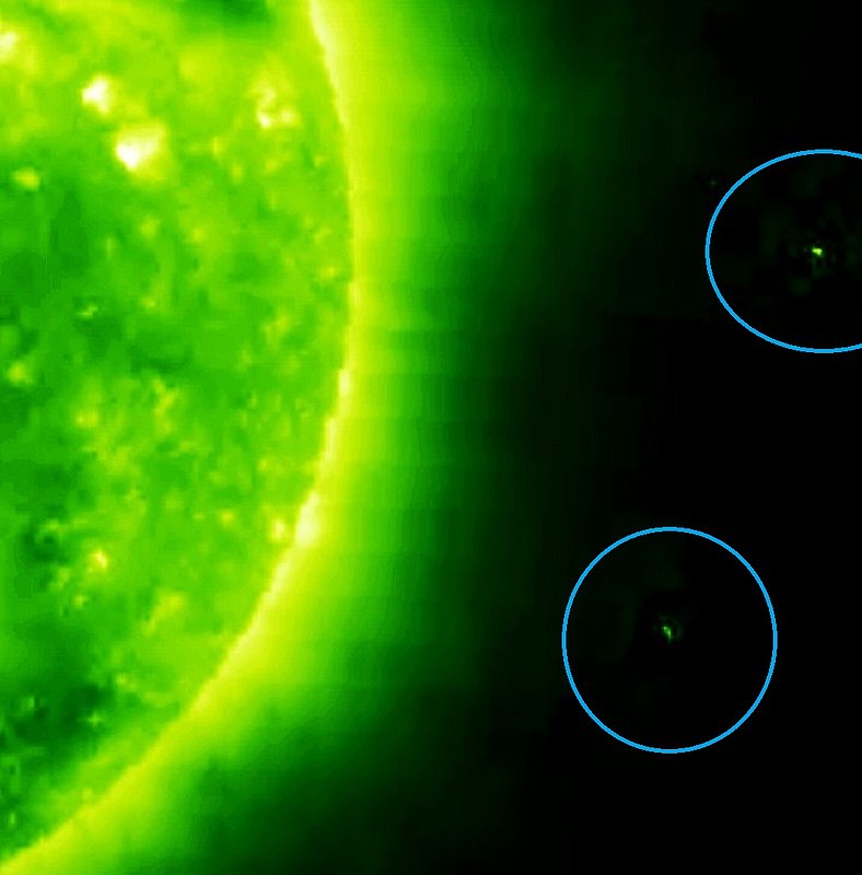 2-7-11     00.56 ZULU     STEREO SATELLITE IMAGE OF SUN AND UFO--KEN PFEIFER--NASA COPYRIGHT.jpg :: 211