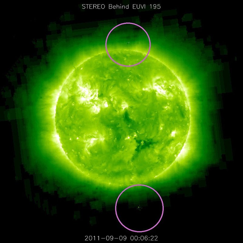 9-9-11    00.06 ZULU    LOW DEFINITION IMAGE OF SUN AND UFO BY NASA--KEN PFEIFER.jpg :: ZZ