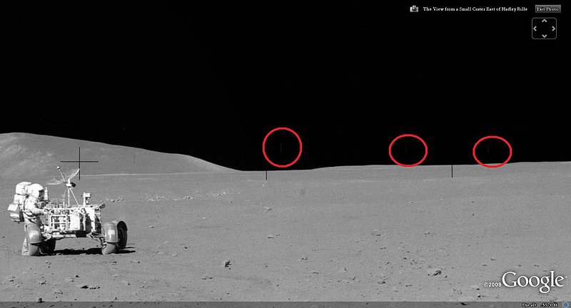 APOLLO 15--SMALL CRADER EAST OF HADLEY RILLE--KEN PFEIFER--UFO WATCHING MOON LANDER 3.jpg :: APOLLO 15 SMALL CRADER EAST OF HADLEY RILLE--THREE HORIZONTAL OBJECTS ON HORIZON--KEN PFEIFER--COPYRIGHT GOOGLE