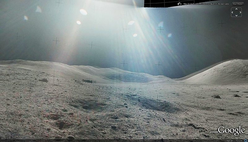 APOLLO 17 SHORTY CRADER--LENS FLAIR--NASA COPYRIGHT.jpg :: X