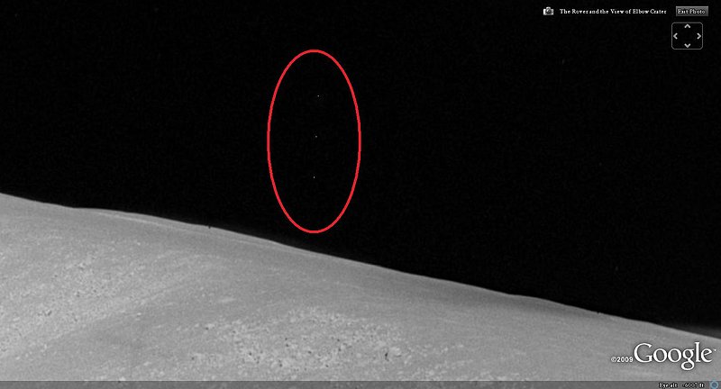 APOLLO 17--ELBOW CRADER--UFO WATCHING MOON BUGGY--KEN PFEIFER 4.jpg :: APOLLO 17 ELBOW CRADER--THREE OBJECT ON HORIZON--KEN PFEIFER--COPYRIGHT KEN PFEIFER